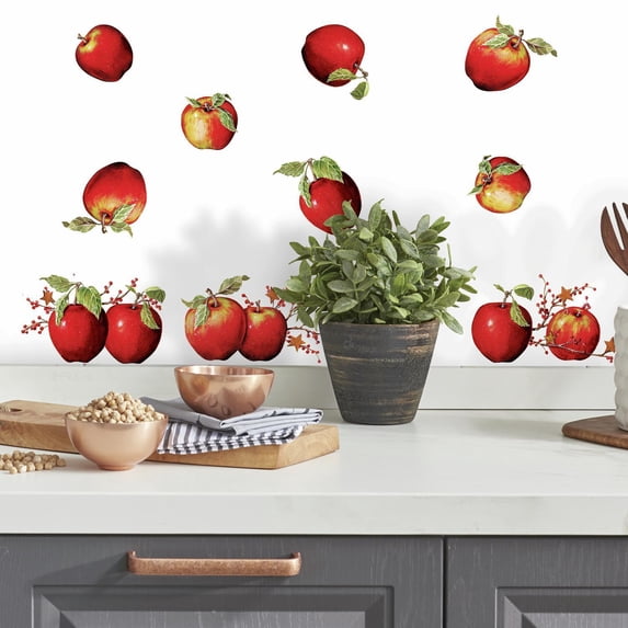 New COUNTRY APPLES Stars & Berries 40 WALL DECALS Border Stickers Kitchen Decor