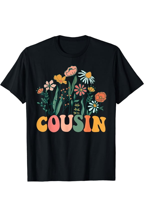 New COUSIN Wildflower First Birthday & Baby Shower T-Shirt