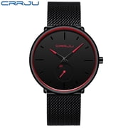 New CRRJU Top Brand Men Watches Mens Full Steel Mesh Band Waterproof Casual Quartz Clock Male Wrist Watch Relogio Masculino
