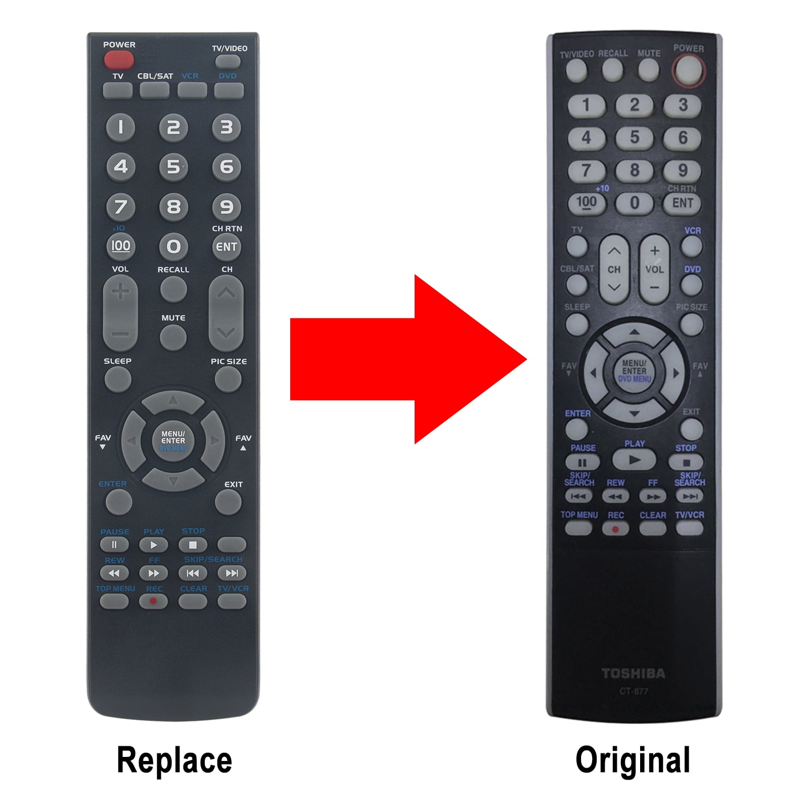 New CT-877 Remote Control for Toshiba TV 26DF46C 26DF56 26HF15