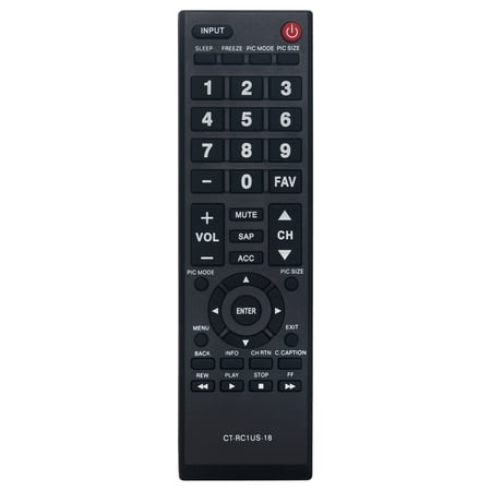 New CT-RC1US-18 Replace Remote for Toshiba LED TV 32L220U19 49L510U18 55L510U18