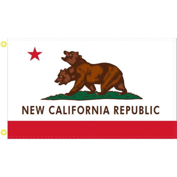 New California Republic double headed rare bear flag free Cali flags 3x5 FT
