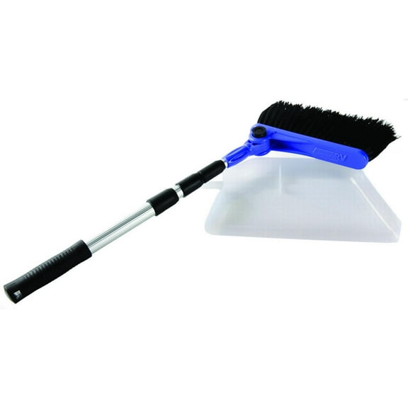 Camco Broom and Dustpan Compact Brush & Dustpan - Household, Black, Single Piece