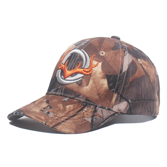 New Camo Baseball Cap Fishing Caps Men Outdoor Hunting Camouflage Jungle Hat 3D Elk Deer Head Hiking Casquette Hats (Adjustable,D)