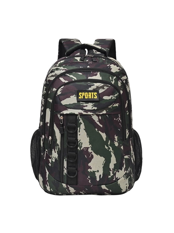 New Camouflage Backpack, Trendy Double Shoulder Bag for Men Women Students (C), By TINGXIN