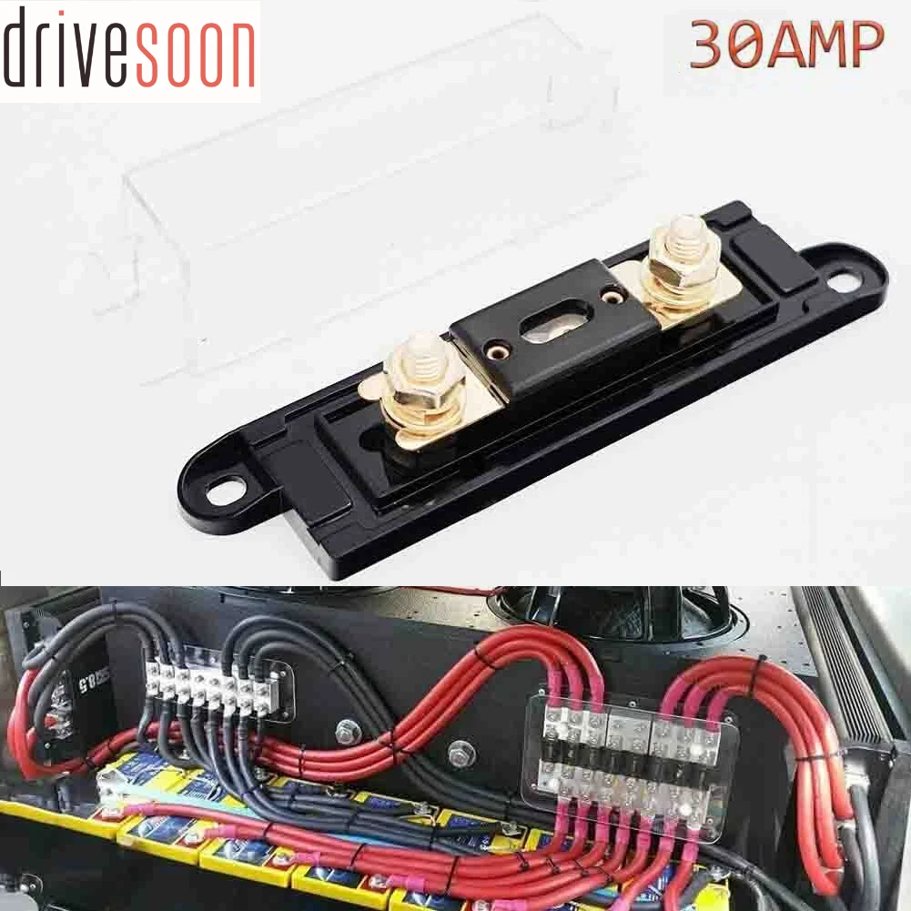 New Car Audio Anl Fuse Holder 0/2/4 Gauge Awg In & Out Inline Fuse Block 30 Amp