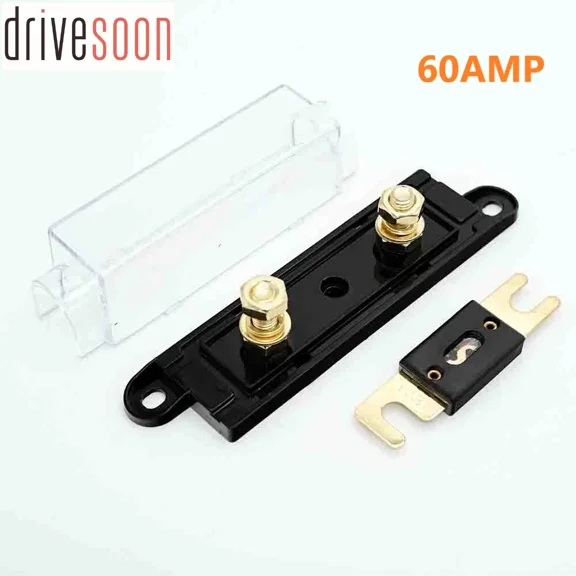 New Car Audio Anl Fuse Holder Inline Fuse Block 0/2/4 Gauge Awg In & Out 60 Amp
