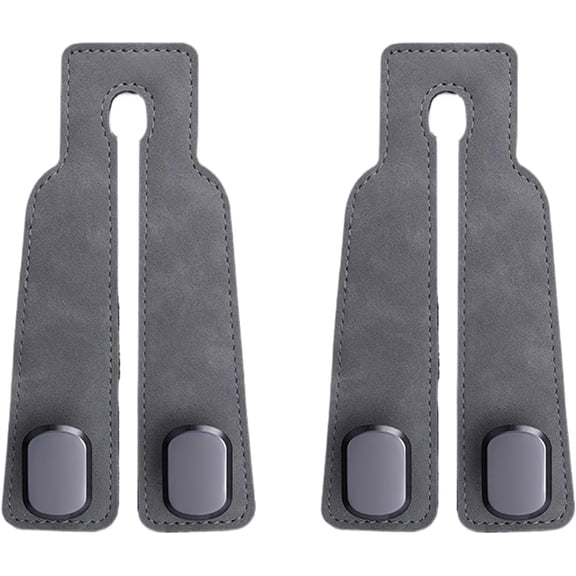 New Car Headrest Hooks – 2-Pack Fur Leather Seat Back Hanger Organizer for Handbags, Purses, Coats & Shopping Bags, Auto Accessories for Convenient Storage(Gray)