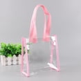thumbnail image 1 of New Car Sewn Plastic Large Capacity Clear Tote Bag PVC Jelly Bag Cosmetics Shopping Bag PINK S, 1 of 8