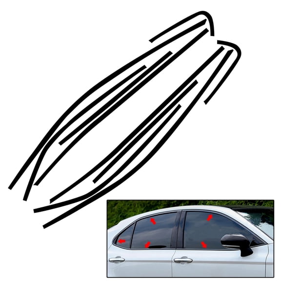 New Car Window Black Overlay Cover Decal Sticker Set for Toyota Camry 2018-2023