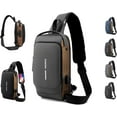 thumbnail image 1 of New Carbon Fiber Streamline Anti-Theft Sling Bag, USB Charging Sport Sling Anti Theft Shoulder Bag, Waterproof Shoulder Backpack, for Travel Gym Sports Daily Trips, Commutes, 1 of 10
