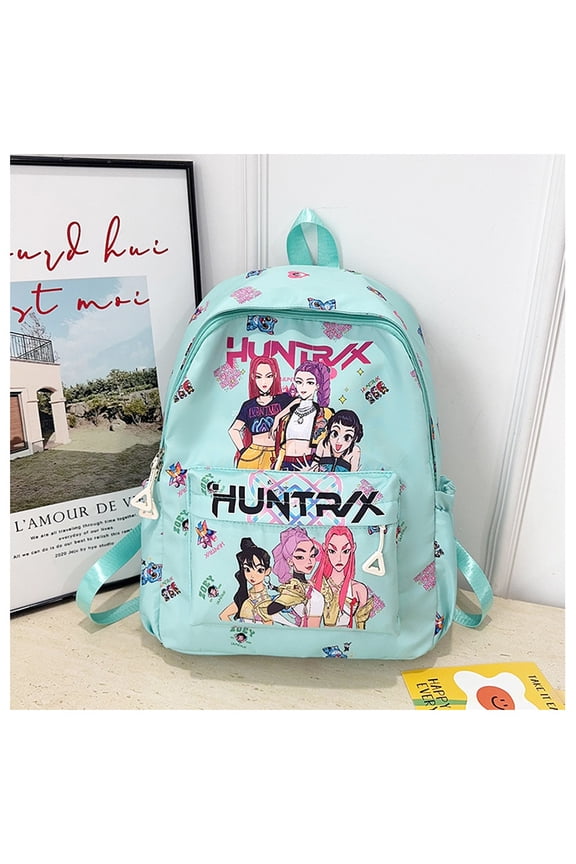 New Cartoon Anime KPOP Cool Two-Dimensional Printed Backpack, Lightweight Wear-Resistant Versatile Cute Commuting Backpack for Students