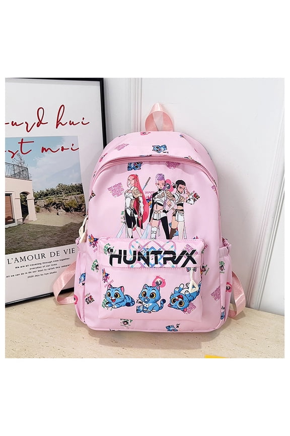 New Cartoon Anime KPOP Cool Two-Dimensional Printed Backpack, Lightweight Wear-Resistant Versatile Cute Commuting Backpack for Students