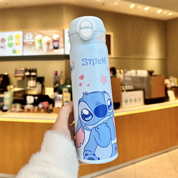 New Cartoon Anime Stitch Straw Insulated Cup Student Daily Commute Portable Water Bottle Birthday Gift