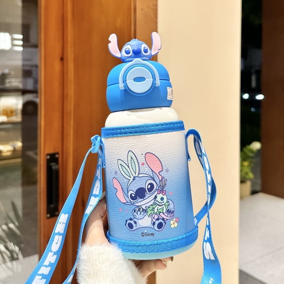 New Cartoon Anime Stitch Straw Insulated Cup Student Daily Commute Portable Water Bottle Birthday Gift