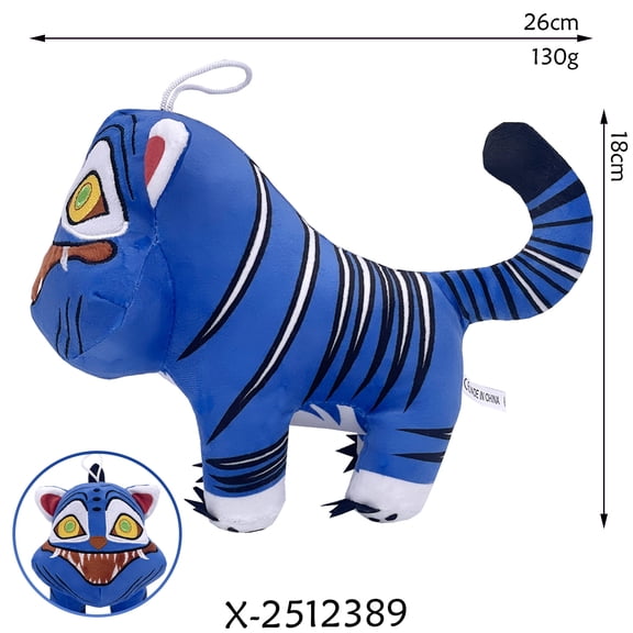 New Cartoon Anime Two-Dimensional Q Version Blue Tiger Plush Toy Doll, Ideal for Home Sofa Decoration and Fan Collection Gift