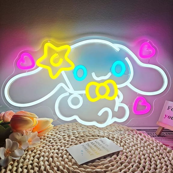 New Cartoon Cinnamoroll Colorful Neon Light | Cute LED Acrylic Night Light | Game Room Christmas Party Christmas Decorations Light