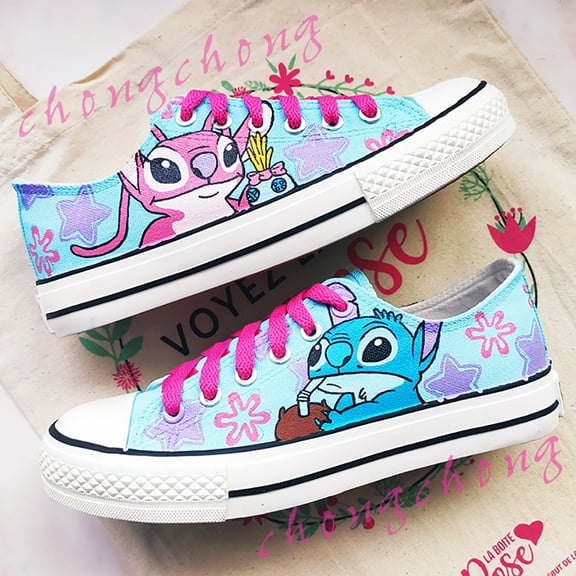 New Cartoon Stitch Canvas Shoes Daily Casual Student Sneakers Fashion Non-Slip Skateboard Shoes