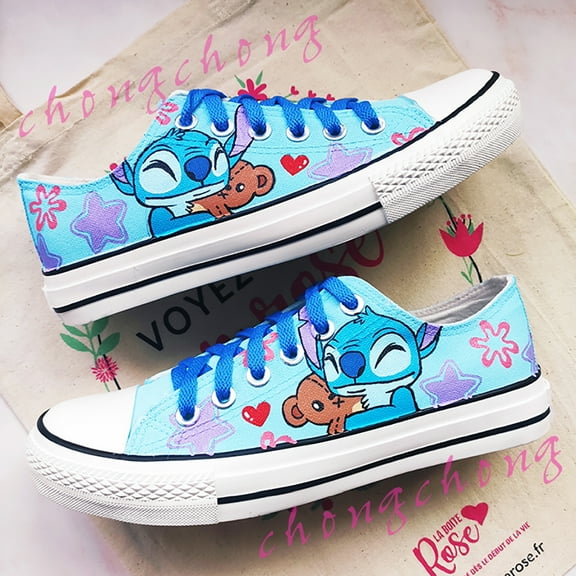 New Cartoon Stitch Canvas Shoes Daily Casual Student Sneakers Fashion Non-Slip Skateboard Shoes