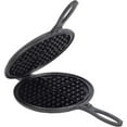 New Cast Iron Waffle Maker, PreSeasoned Stovetop 2 Pc Pan Makes 7