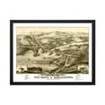 thumbnail image 1 of New Castle & Damariscotta Art, 1878 Vintage Map of New Castle & Damariscotta Maine, ME History Wall Decor Gift, Old New Castle & Damariscotta Map - 24" x 18" Black Framed Print, 1 of 4