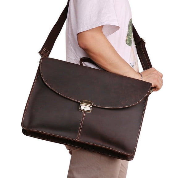 New Casual Retro Leather Cross Section Men's Bag,Brown