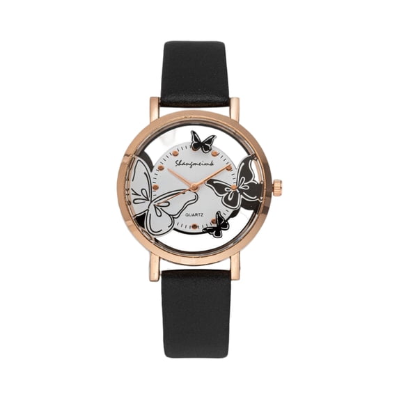 New Casual Women Watches Fashion Butterfly Watches Leather Band Quartz Wristwatches Ladies Watches Relogio Feminino