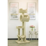 New Cat Condos 140003- Solid Wood Cat Climbing Tower Tree, Beige