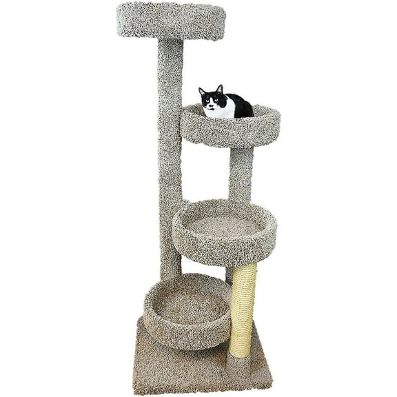 New Cat Condos 190113-Neutral Color Solid Wood Large Cat Playground, Neutral, Large