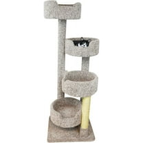 New Cat Condos 190209-EarthTone Large Cat Tower with 4 Easy to Access Spacious Perches, Neutral