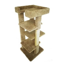 New Cat Condos 46-in Cat Tree & Condo Scratching Post Tower, Beige