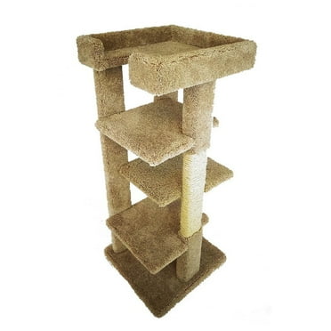 New Cat Condos 46-in Cat Tree & Condo Scratching Post Tower, Beige