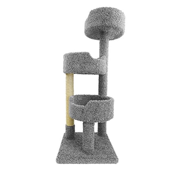 New Cat Condos 52-in Cat Tree & Condo Scratching Post Tower, Gray