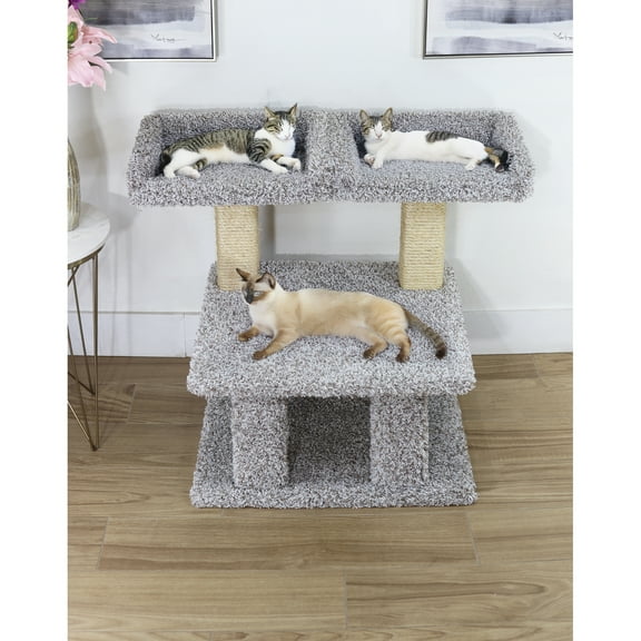 New Cat Condos Extra Large Cat Post with 2 Window Perches