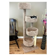 New Cat Condos Large Cat Tower with 4 Easy to Access Spacious Perches-ColorBrown
