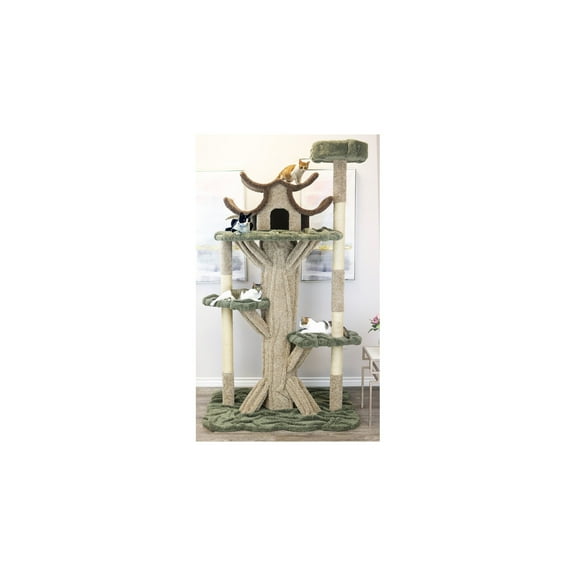 New Cat Condos 7ft Cat Tree - Cat Playground with Scratching Post for Indoor Cats