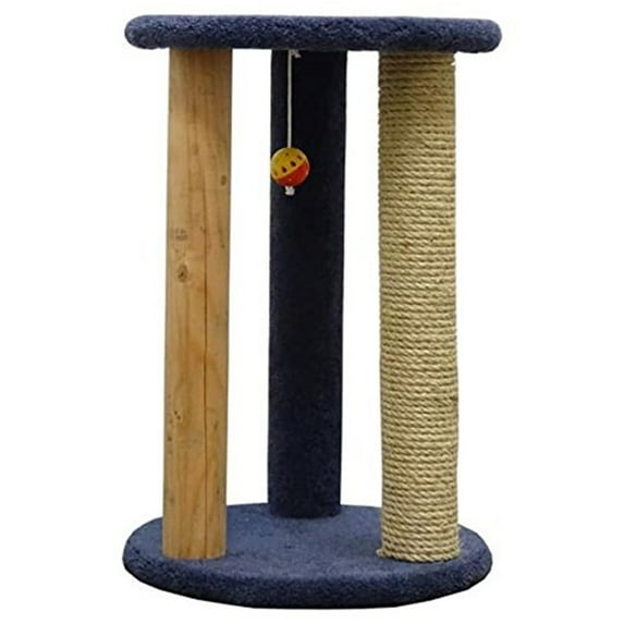 New Cat Condos Premier Round Multi Scratcher-Color:Blue