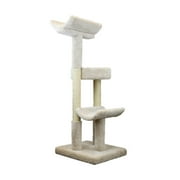 New Cat Condos Prestige Cat Trees Double Scratching Post Cat Tower Tree-Color:Beige