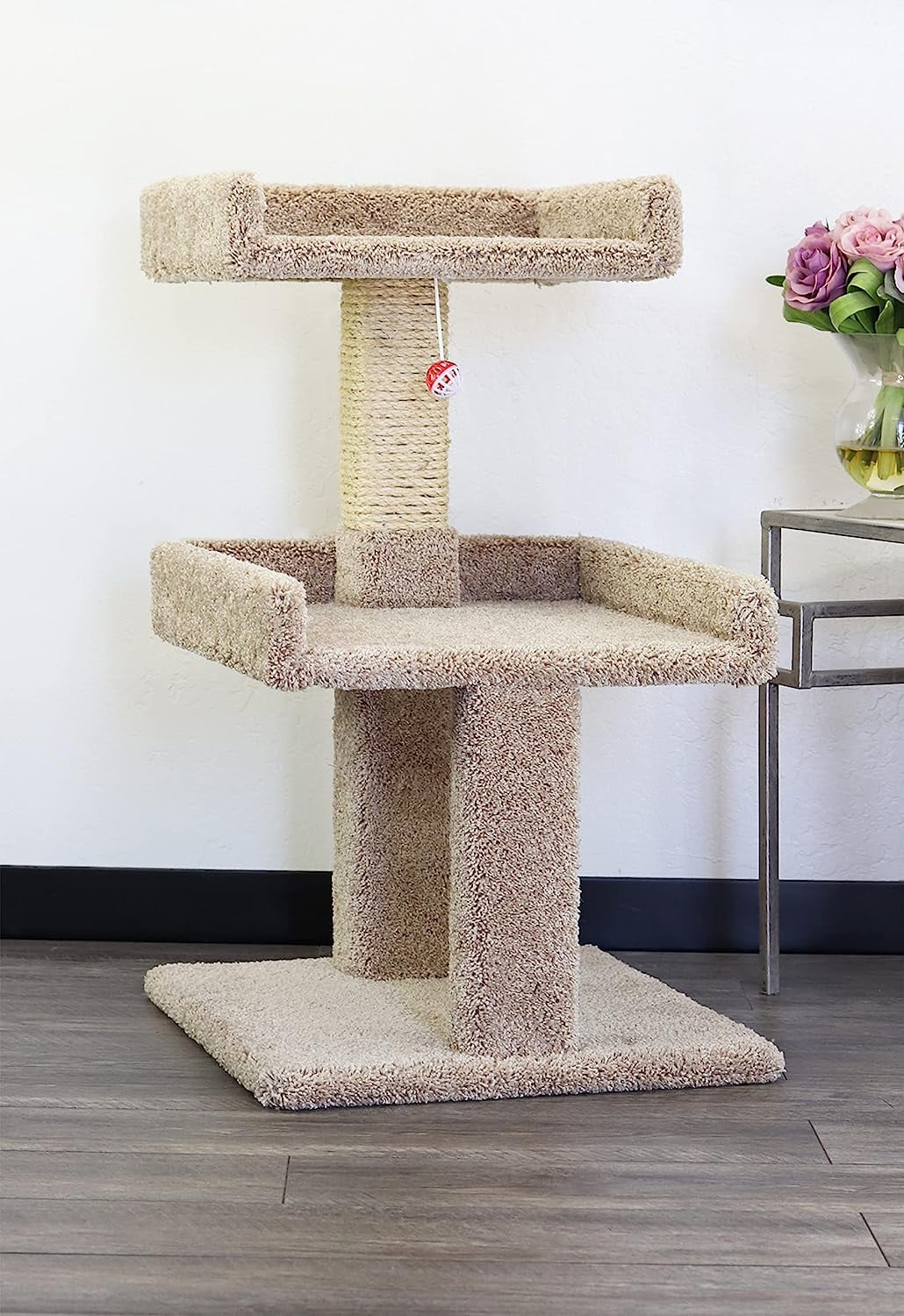 Beige Sisal 34'' Cat Tree with Perches
