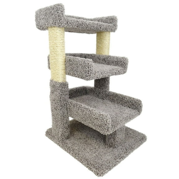 New Cat Condos Triple-Level Cat Perch, 33 in, Gray