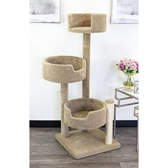 New Cat Condos Wood and Carpet Cat Tree for Big Cats