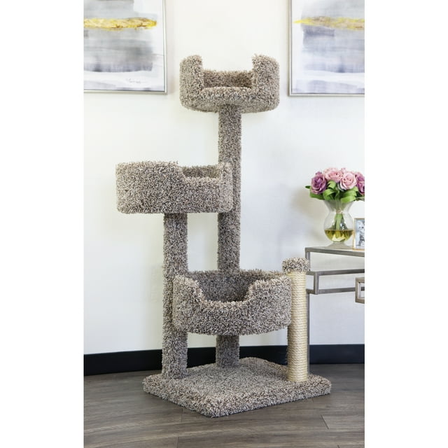 New Cat Condos Large Kitty Pet Indoor Climber Post Wood and Carpet Tree
