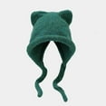 thumbnail image 1 of New Cat Ear Braid Knitted Hat Winter Outdoor Warm Cute Braid Hair Hat Ear Cold Hat Mad Rabbit Cold Weather Hat Hat for Man Winter and Ears Head Gear Winter Wool Trapper Hat for Men Mens Snow, 1 of 3