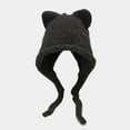 thumbnail image 1 of New Cat Ear Braid Knitted Hat Winter Outdoor Warm Cute Braid Hair Hat Ear Cold Hat Mad Rabbit Cold Weather Hat Hat for Man Winter and Ears Head Gear Winter Wool Trapper Hat for Men Mens Snow, 1 of 3