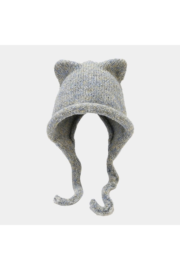 New Cat Ear Braid Knitted Hat Winter Outdoor Warm Cute Braid Hair Hat Ear Cold Hat Rabbit Hat Ear S Trapper Hat Cap Snow Men Hat Ear Cover down Trapper Hat Men Trapper Trapper Hat Toddler Thin Winter