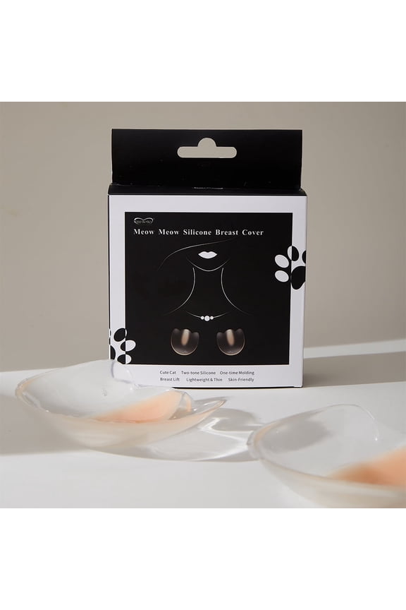 New Cat Paw Silicone Lift Pasties Breast Cover, Two-Tone Reusable & Adhesive Nipple Covers