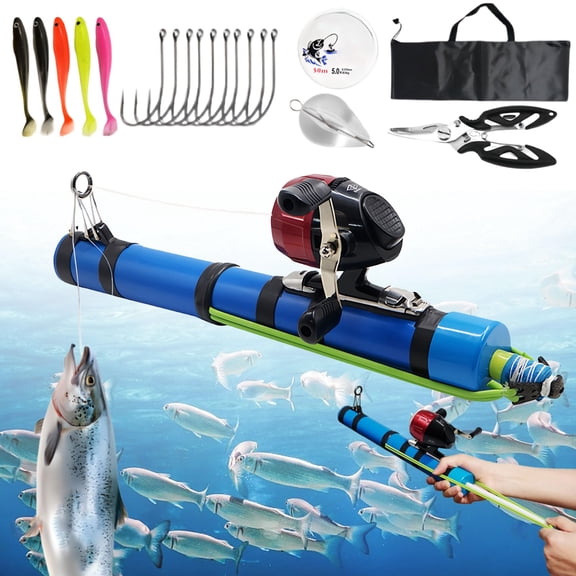 New Catapult Fishing Rod,Portable Slingshot Fishing Reel, Telescopic Rocket Launcher Fishing Pole for Outdoor Travel Fishing Gear