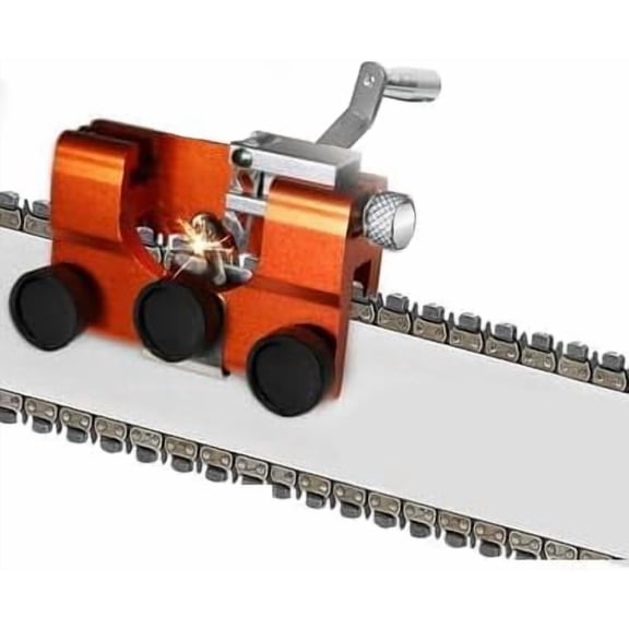 New Chainsaw Sharpener,Chainsaw Sharpening Jig Kit Fore for All Kinds of Electric Saws,Universal Chain Saw Sharpener Tool with Tungsten Burr and Portable Brown Storage Bag