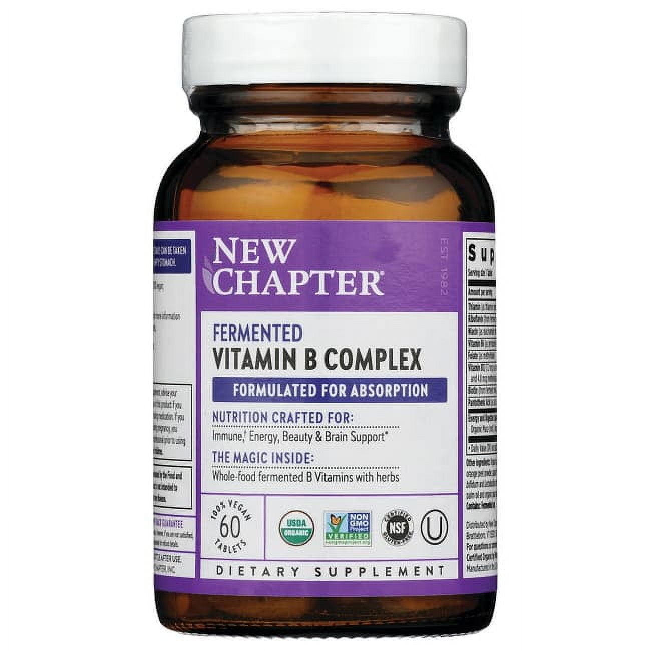 Organic Fermented Vitamin B Complex Tablets - 60 Count