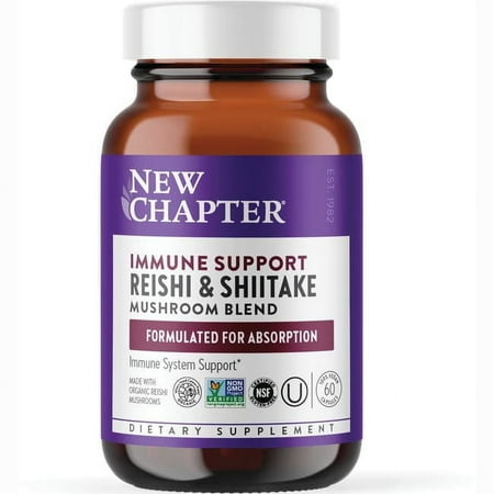 New Chapter Immune Support Reishi & Shiitake Mushroom Blend 60 Vegan Caps